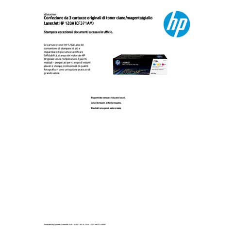 Toner 128A HP ciano+magenta+giallo  Conf. 3 - CF371AM